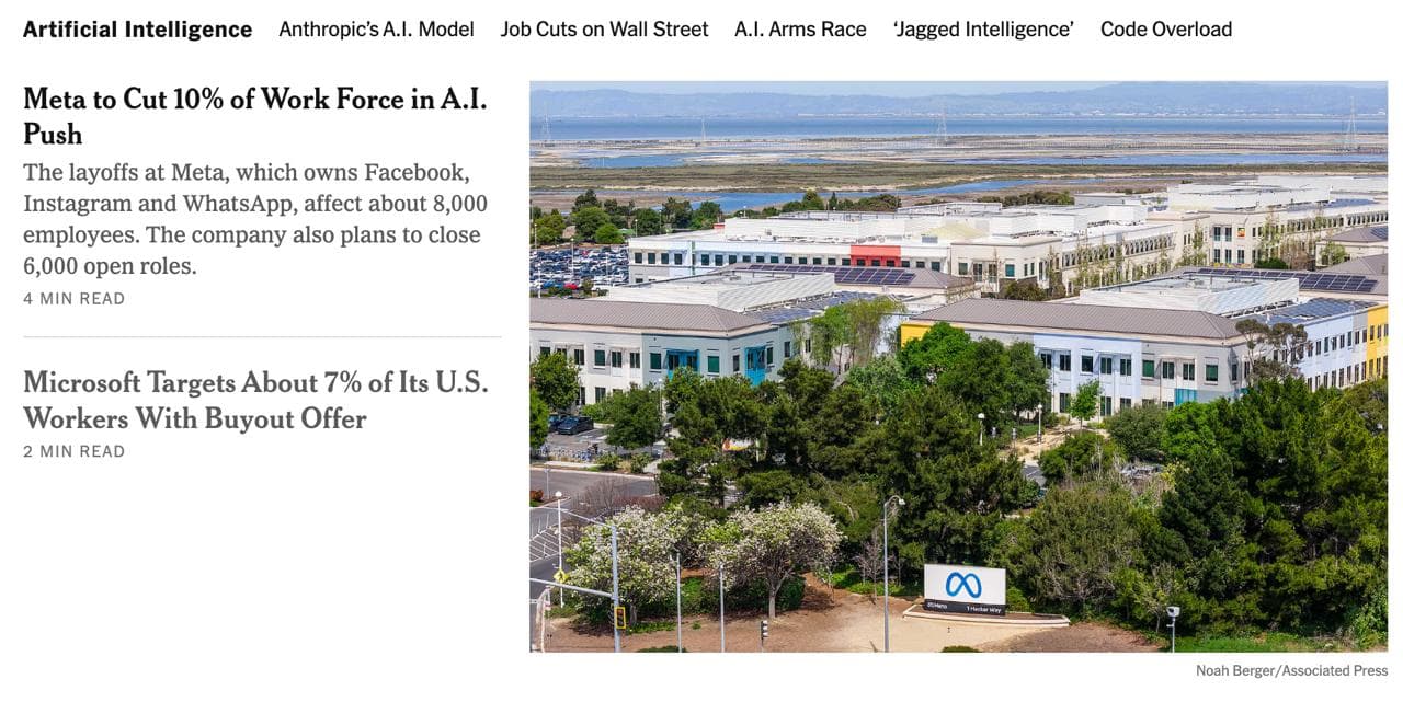 NYT: Meta to cut 10% of workforce in A.I. push