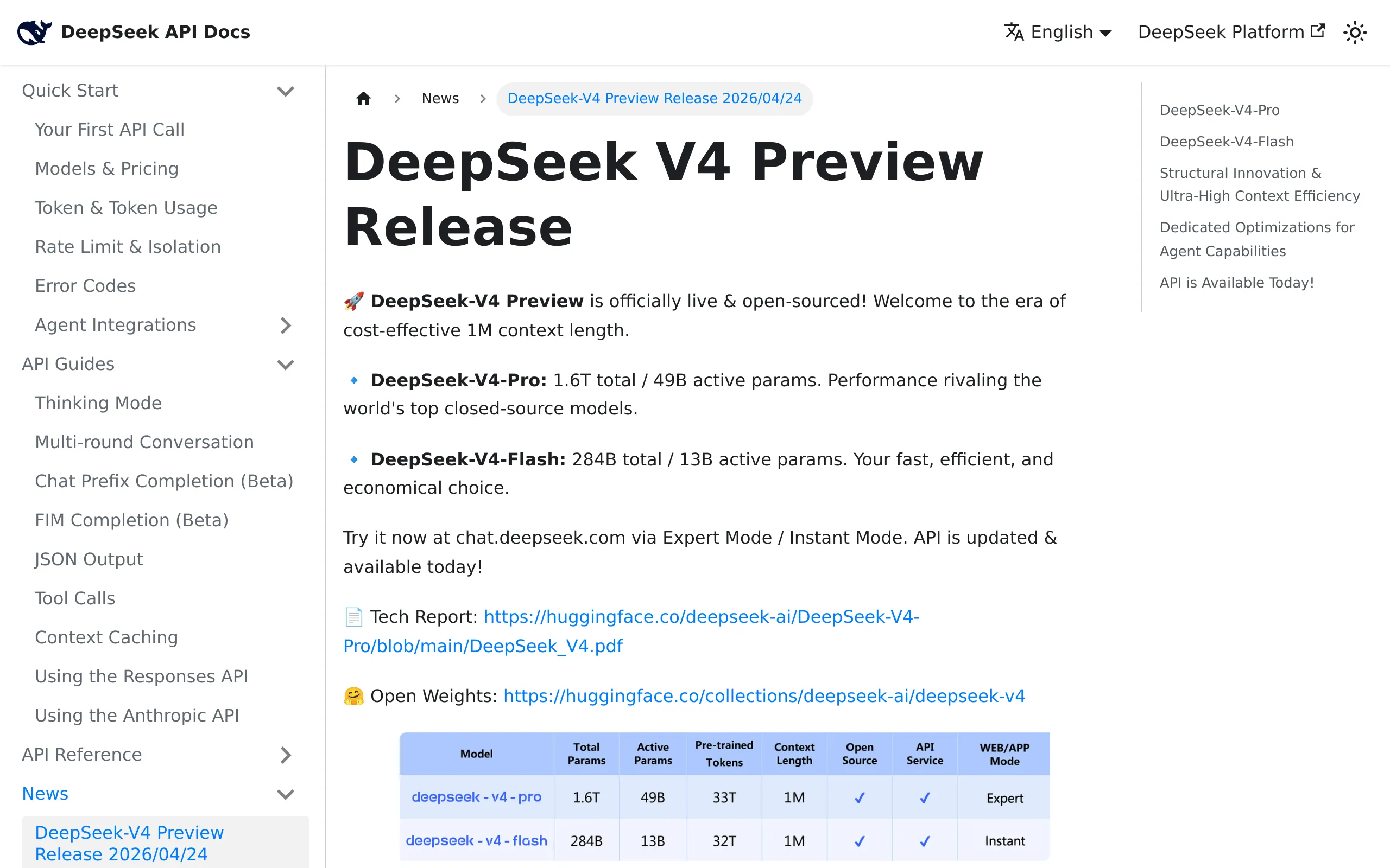 DeepSeek V4 Preview release