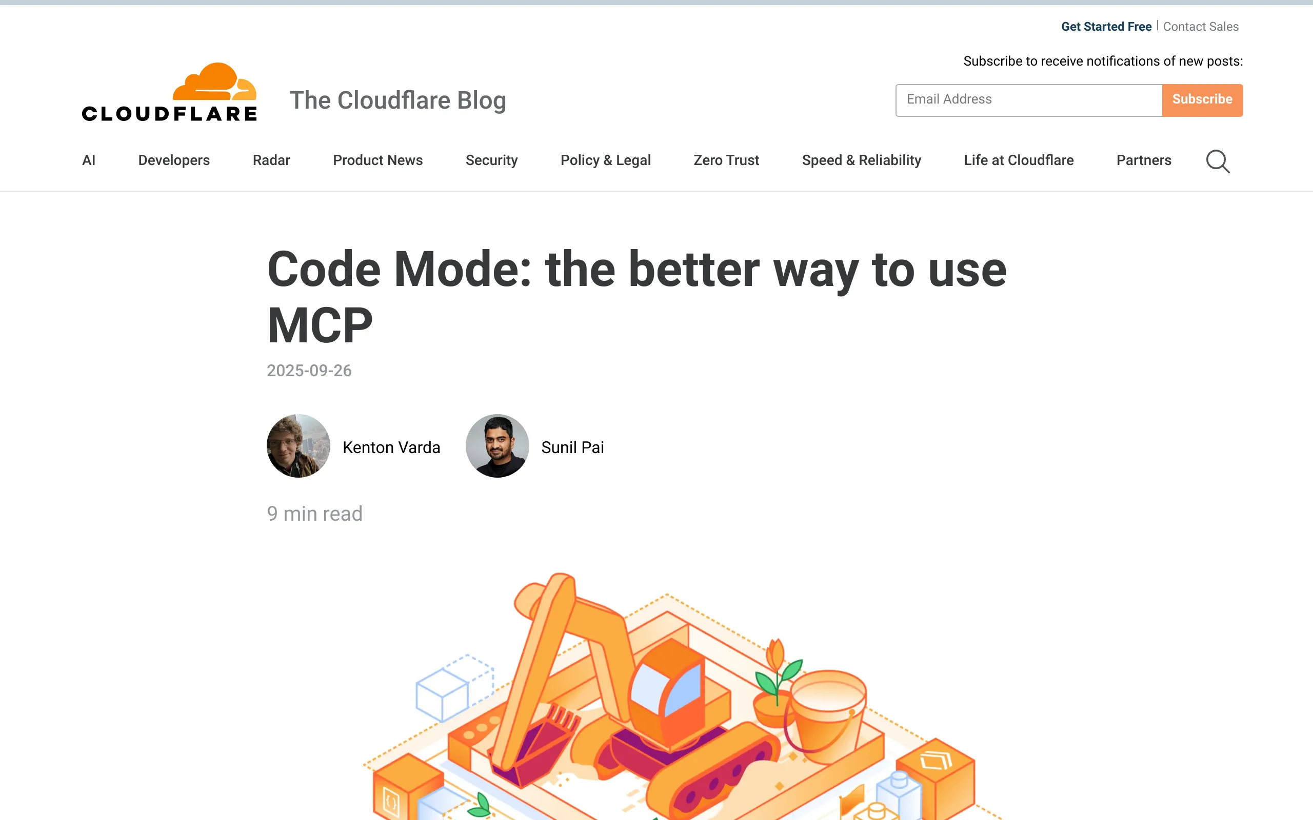 Cloudflare Code Mode blog