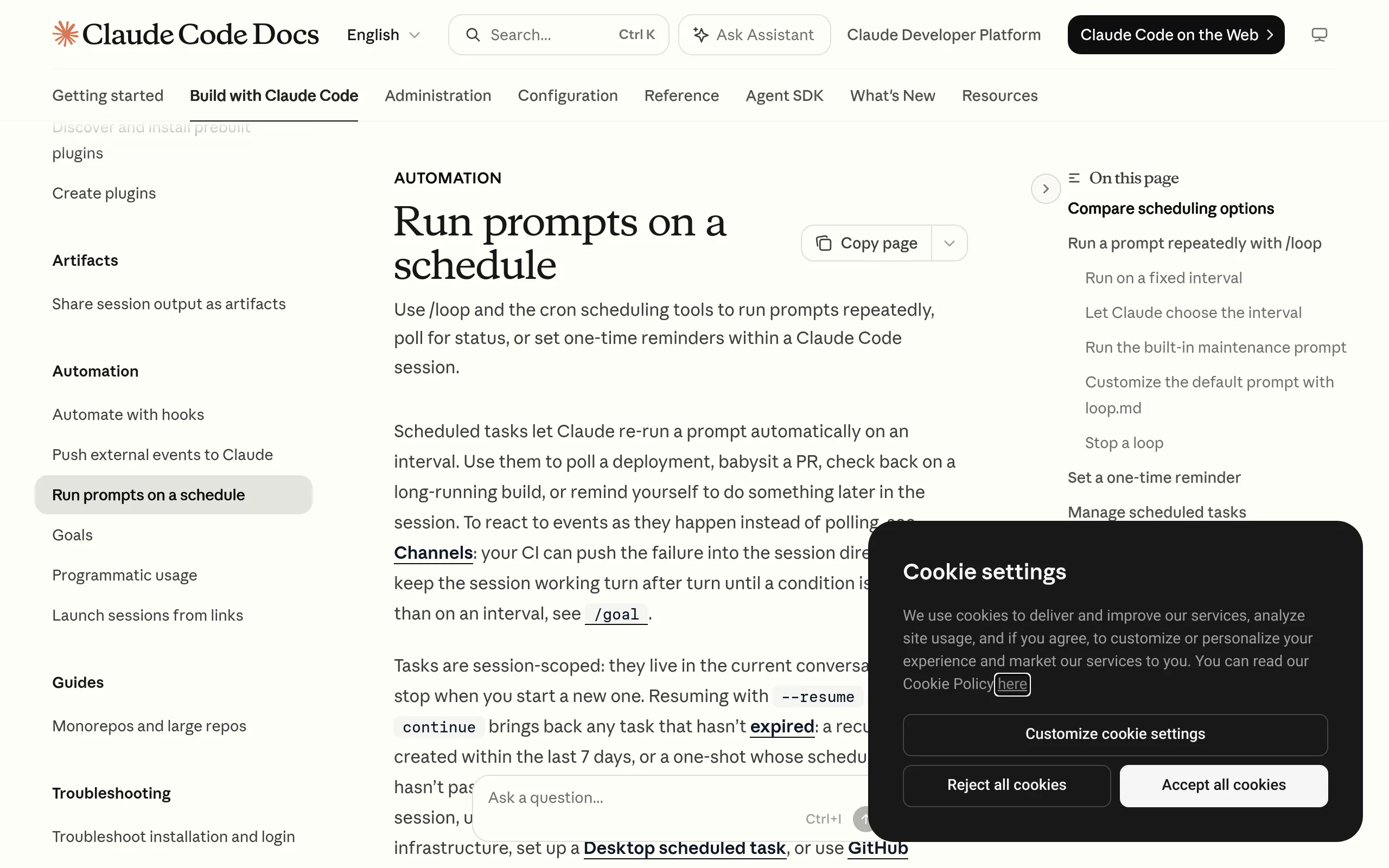 Claude Code scheduled tasks