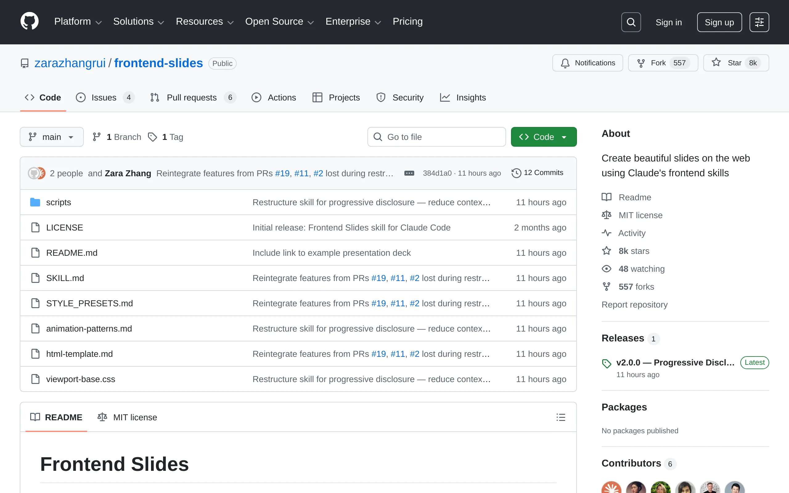 Frontend Slides GitHub