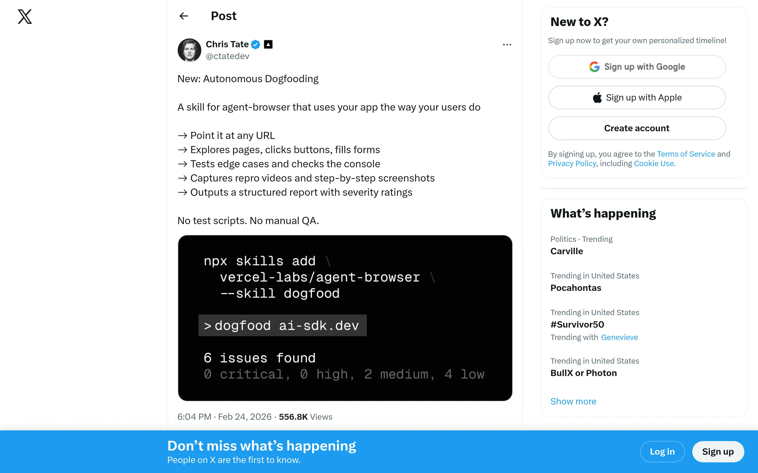 Autonomous Dogfooding Skill