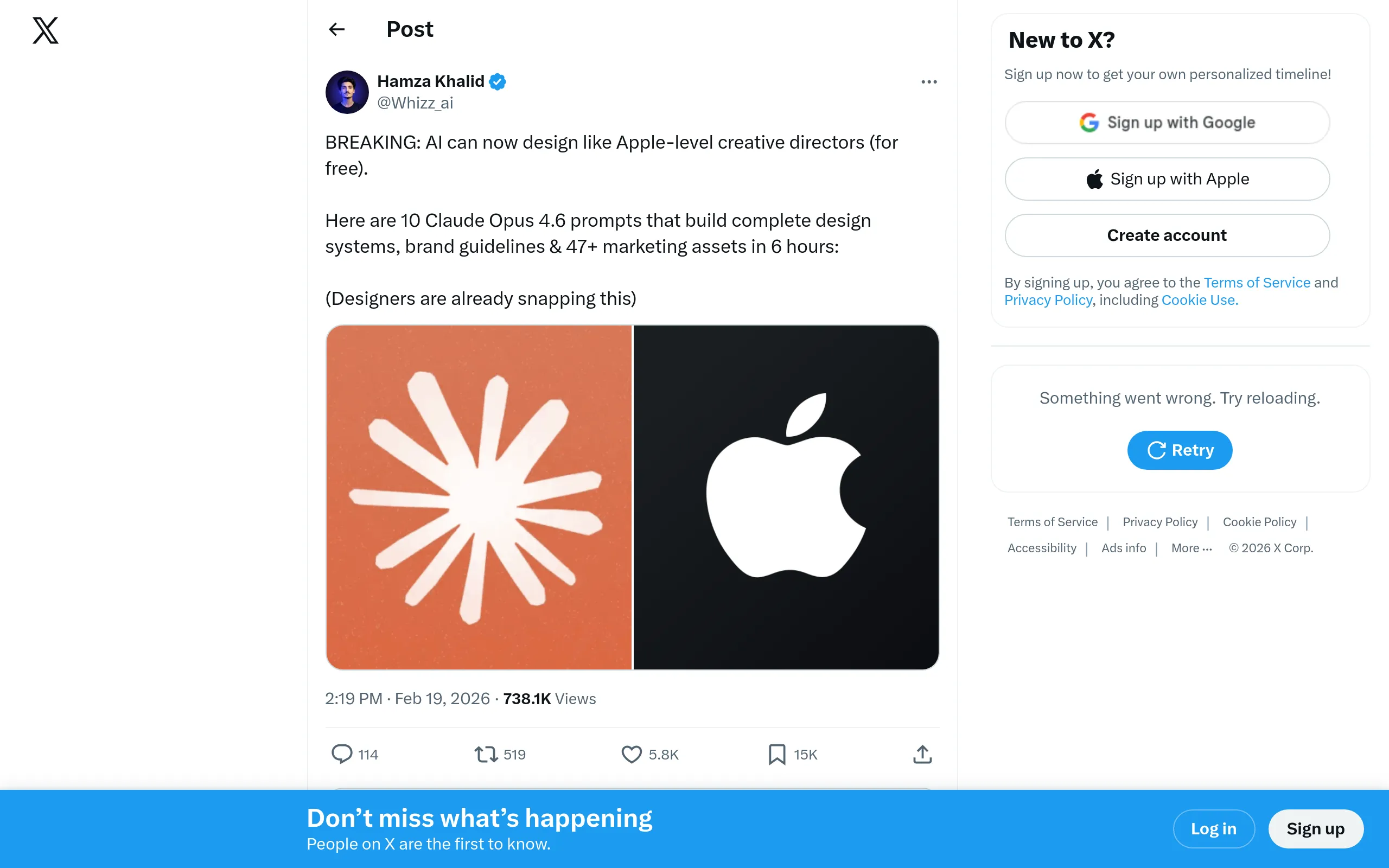 Whizz.ai Design Prompts Tweet